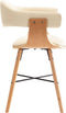 vidaXL - Eetkamerstoelen - 2 - st - kunstleer - en - gebogen - hout - crème