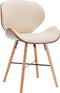 vidaXL - Eetkamerstoelen - 2 - st - kunstleer - en - gebogen - hout - crème