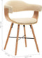 vidaXL - Eetkamerstoelen - 2 - st - kunstleer - en - gebogen - hout - crème