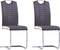 vidaXL - Eetkamerstoelen - 2 - st - kunstleer - grijs