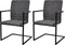 vidaXL - Eetkamerstoelen - 2 - st - kunstleer - grijs