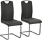 vidaXL - Eetkamerstoelen - 2 - st - kunstleer - grijs