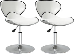 vidaXL - Eetkamerstoelen - 2 - st - kunstleer - wit
