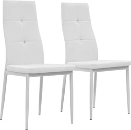 vidaXL - Eetkamerstoelen - 2 - st - kunstleer - wit