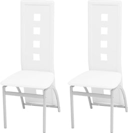 vidaXL - Eetkamerstoelen - 2 - st - kunstleer - wit