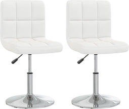 vidaXL - Eetkamerstoelen - 2 - st - kunstleer - wit