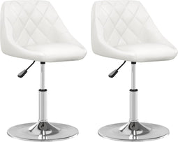 vidaXL - Eetkamerstoelen - 2 - st - kunstleer - wit