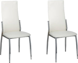 vidaXL - Eetkamerstoelen - 2 - st - kunstleer - wit