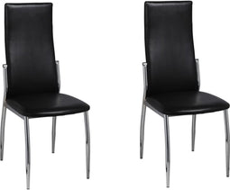 vidaXL - Eetkamerstoelen - 2 - st - kunstleer - zwart