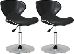 vidaXL - Eetkamerstoelen - 2 - st - kunstleer - zwart