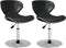 vidaXL - Eetkamerstoelen - 2 - st - kunstleer - zwart
