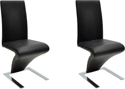 vidaXL - Eetkamerstoelen - 2 - st - kunstleer - zwart