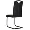 vidaXL - Eetkamerstoelen - 2 - st - kunstleer - zwart