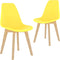 vidaXL - Eetkamerstoelen - 2 - st - kunststof - geel