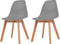 vidaXL - Eetkamerstoelen - 2 - st - kunststof - grijs