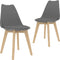 vidaXL - Eetkamerstoelen - 2 - st - kunststof - grijs