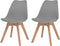 vidaXL - Eetkamerstoelen - 2 - st - kunststof - grijs