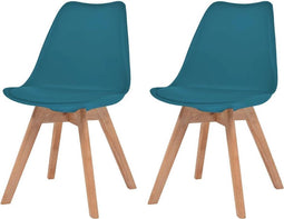 vidaXL - Eetkamerstoelen - 2 - st - kunststof - turquoise