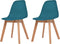 vidaXL - Eetkamerstoelen - 2 - st - kunststof - turquoise
