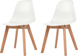 vidaXL - Eetkamerstoelen - 2 - st - kunststof - wit