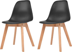 vidaXL - Eetkamerstoelen - 2 - st - kunststof - zwart