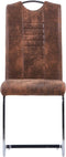 vidaXL - Eetkamerstoelen - 2 - st - kunstsuède - bruin