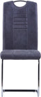 vidaXL - Eetkamerstoelen - 2 - st - kunstsuède - grijs