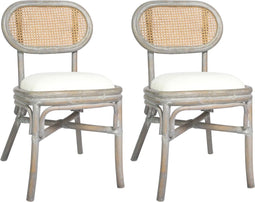 vidaXL - Eetkamerstoelen - 2 - st - linnen - grijs