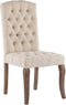 vidaXL - Eetkamerstoelen - 2 - st - linnen-look - stof - beige