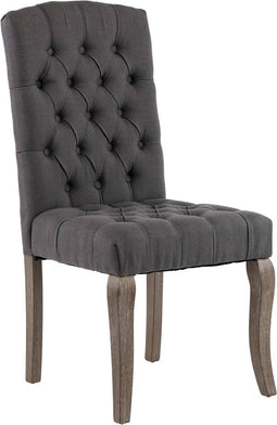vidaXL - Eetkamerstoelen - 2 - st - linnen-look - stof - grijs