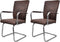 vidaXL - Eetkamerstoelen - 2 - st - luchtleer - bruin