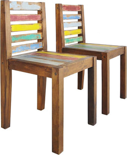 vidaXL - Eetkamerstoelen - 2 - st - massief - gerecycled - hout