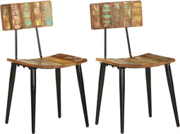 vidaXL - Eetkamerstoelen - 2 - st - massief - gerecycled - hout