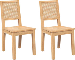 vidaXL - Eetkamerstoelen - 2 - st - massief - hout - rubber