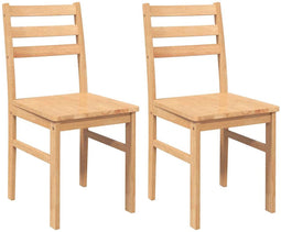 vidaXL - Eetkamerstoelen - 2 - st - massief - hout - rubber