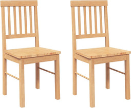 vidaXL - Eetkamerstoelen - 2 - st - massief - hout - rubber