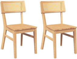 vidaXL - Eetkamerstoelen - 2 - st - massief - hout - rubber