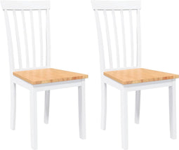 vidaXL - Eetkamerstoelen - 2 - st - massief - hout - rubber - wit