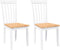 vidaXL - Eetkamerstoelen - 2 - st - massief - hout - rubber - wit