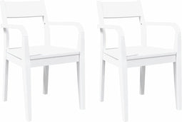 vidaXL - Eetkamerstoelen - 2 - st - massief - hout - rubber - wit