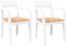 vidaXL - Eetkamerstoelen - 2 - st - massief - hout - rubber - wit