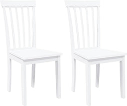 vidaXL - Eetkamerstoelen - 2 - st - massief - hout - rubber - wit