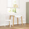 vidaXL - Eetkamerstoelen - 2 - st - massief - hout - rubber - wit