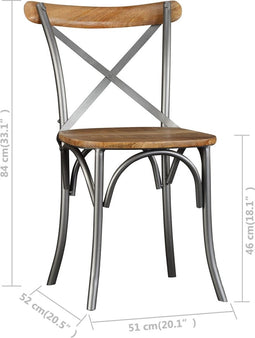vidaXL - Eetkamerstoelen - 2 - st - massief - mangohout