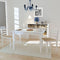 vidaXL - Eetkamerstoelen - 2 - st - massief - rubberwood - en - fluweel - wit