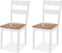 vidaXL - Eetkamerstoelen - 2 - st - massief - rubberwood - wit