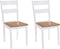 vidaXL - Eetkamerstoelen - 2 - st - massief - rubberwood - wit