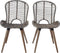 vidaXL - Eetkamerstoelen - 2 - st - natuurlijk - rattan - bruin