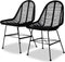 vidaXL - Eetkamerstoelen - 2 - st - natuurlijk - rattan - zwart