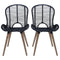 vidaXL - Eetkamerstoelen - 2 - st - natuurlijk - rattan - zwart